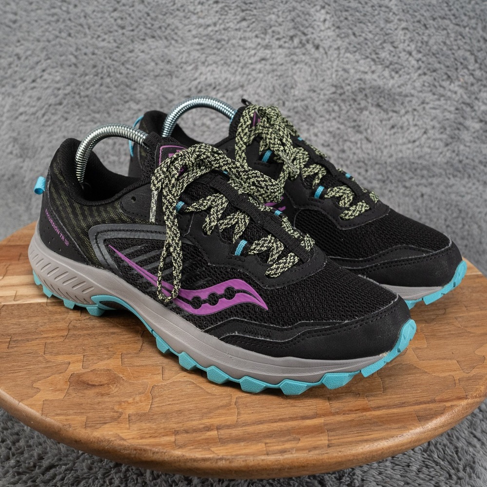 Women's Size 9.5 - Saucony Excursion 15 TR/Trail-Running Shoes Black/Purple/Blue